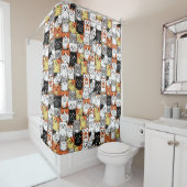 Adorable Chat Motif rideau de douche (En situation)