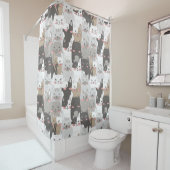 Adorable Chat Motif rideau de douche (En situation)