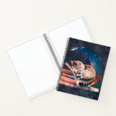 Adorable Chat sur la Lune Lecture d'un livre Sketc (Intérieur)