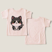 Adorable chaton kawaii noir et blanc (Design Recto & Verso)