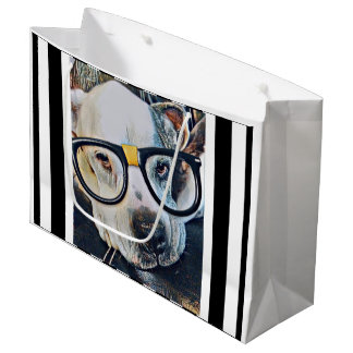 Adorable chien avec lunettes Sac cadeau 
