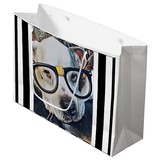 Adorable chien avec lunettes Sac cadeau  (Devant Angle)