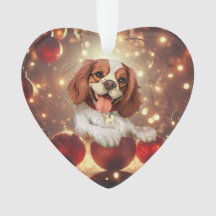adorable chien de Noël coeur ornement