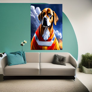Adorable chien de pompier   AI Art Poster