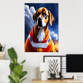 Adorable chien de pompier | AI Art Poster (Bureau à domicile)