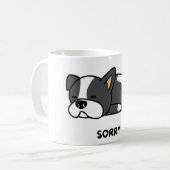 Adorable chien français bulldog "désolé" Mug (Devant gauche)