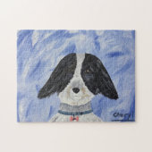 adorable Chien noir blanc Jigsaw Puzzles (Horizontal)