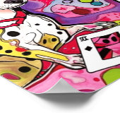 Adorable Chihuahua chiens jouant aux cartes Poster (Coin)