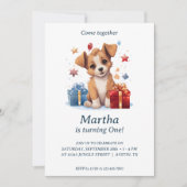 Adorable Chiot Paws : Invitation de fête d'anniver (Devant)