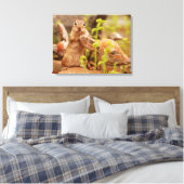 Adorable Chipmunk sur Statue Toile Enveloppée (Insitu(Chambre))