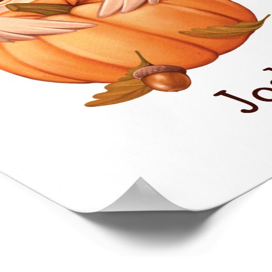 Adorable Chouette Bébé Automne Avec Nom Poster (Coin)