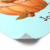 Adorable Chouette Bébé Automne Avec Nom Poster (Coin)