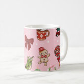 Adorable Christmas Candy and Cocoa Pattern Koffiemok (Voorkant rechts)
