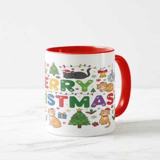 Adorable Christmas Cat Mug Gift for Cat Lovers (Devant droit)