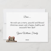 Adorable Christmas kitten with Santa hats Feestdagenkaart (Achterkant)