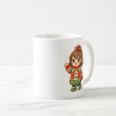 Adorable Christmas Sweater Girl Mug (Devant droit)