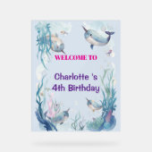 Adorable Chubby Narwhal Whale fish Seamless Sea Li (Recto)