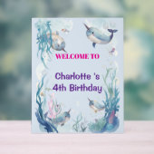 Adorable Chubby Narwhal Whale fish Seamless Sea Li (Neutre)