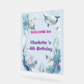 Adorable Chubby Narwhal Whale fish Seamless Sea Li (Angle)