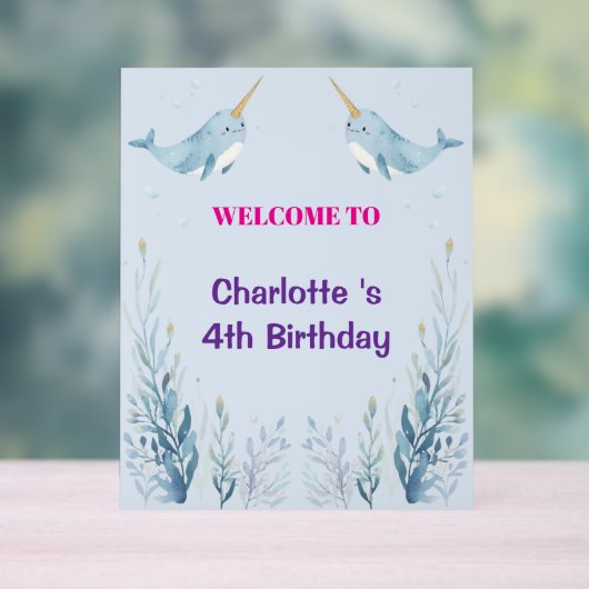 Adorable Chubby Narwhal Whale fish Seamless Sea Li (Neutre)