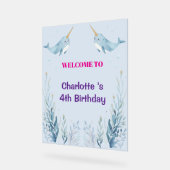 Adorable Chubby Narwhal Whale fish Seamless Sea Li (Angle)