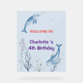 Adorable Chubby Narwhal Whale fish Seamless Sea Li (Recto)