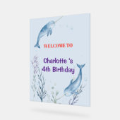 Adorable Chubby Narwhal Whale fish Seamless Sea Li (Angle)