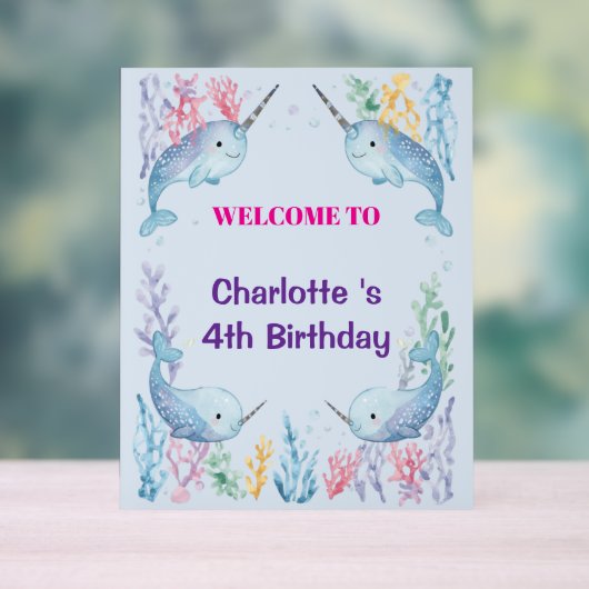 Adorable Chubby Narwhal Whale fish Seamless Sea Li (Neutre)