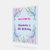 Adorable Chubby Narwhal Whale fish Seamless Sea Li (Angle)