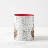 Adorable Cockapo et Woof Art Christmas Mug (Centre)