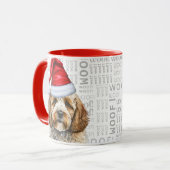 Adorable Cockapo et Woof Art Christmas Mug (Devant gauche)
