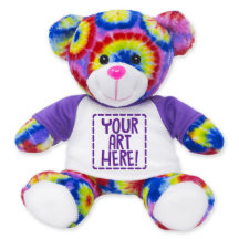 Adorable Colorful Cravate-Dye 9" Stuffé Ours Teddy