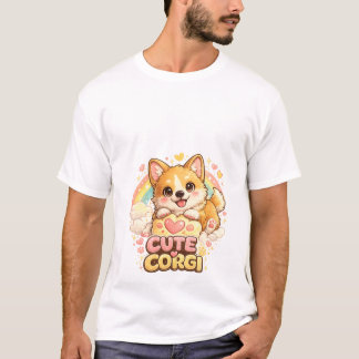 Adorable Corgi Puppy Regenboog T-Shirt – Cute Dog