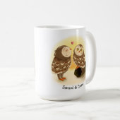 Adorable Couple de Chouette dans la Mug romantique (Devant droit)