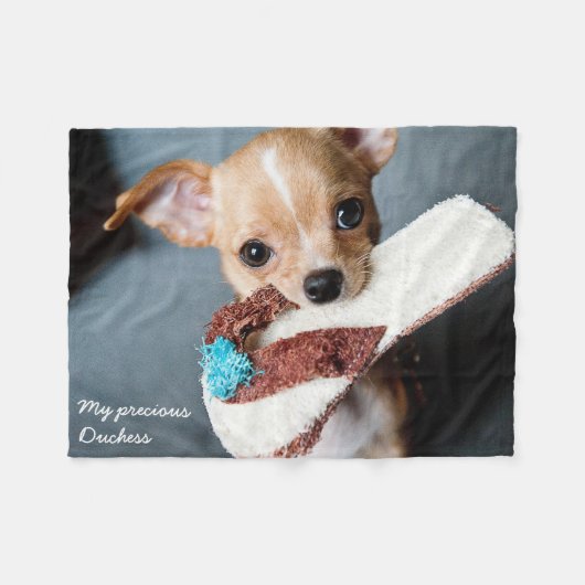 Adorable Couverture en polaire Chihuahua (Devant (Horizontal))