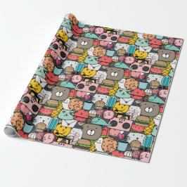 Adorable critters wrapping paper cadeaupapier