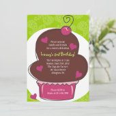 Adorable Cupcake Anniversaire Invitation (Debout devant)