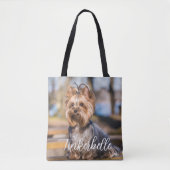 Adorable Custom Pet Photo with Name Tote Bag (Devant)
