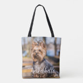 Adorable Custom Pet Photo with Name Tote Bag (Dos)