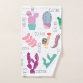 Adorable custus and leaves pattern cute pink blue (Serviette à main)