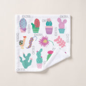 Adorable custus and leaves pattern cute pink blue (Gant de toilette)