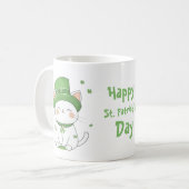 Adorable Cute Kawaii Chat St. Patrick’s Day Mug (Devant gauche)