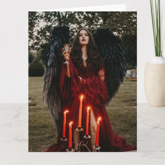 Adorable déesse femme en noir et blanc carte (Devant)