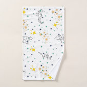 adorable dessin animaux étoiles enfants blancs (Serviette à main)