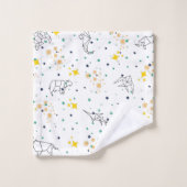 adorable dessin animaux étoiles enfants blancs (Gant de toilette)