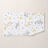 adorable dessin animaux étoiles enfants blancs (Serviette à main)