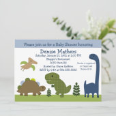 Adorable Dinosaur/Dino Baby shower Invitation (Debout devant)