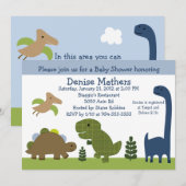 Adorable Dinosaur/Dino Baby shower Invitation (Devant / Derrière)