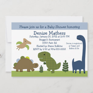 Adorable Dinosaur/Dino Baby shower Invitation