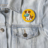 Adorable Dog with Book Ronde Button 5,7 Cm (In situ)
